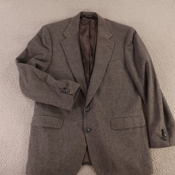 VINTAGE Tweed Jacket M Gray 100% Camel‎ Hair Flannel Blazer Sport Coat USA 42R